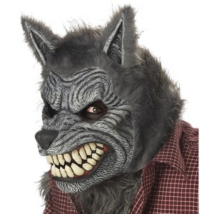 Mens Werewolf Animated Motion Costume Mask -  - Gray - 1 of 2