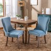 LOVMOR 27.4"Upholstered Wing-Back Dining Chair with Backstitching Nailhead Trim and Solid Wood Legs,Set of 2,Gray - 3 of 4