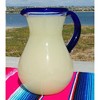 Dos Sueños Mexican Hand Blown Glassware Combo Set - Blue Rim Pitcher and Drinking Glasses - 3 of 4
