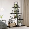 Bookshelf, 4 Tier-Shelf Ladder Book case, A-Shaped Sturdy Shelves Display, Wooden Bookcase Storage Organizer for Living Room, Home Office, Bedroom - 3 of 4