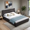 Velvet Upholstered Queen Size Platform Bed with Headboard & Storage Drawers - Leovsnove - 3 of 4