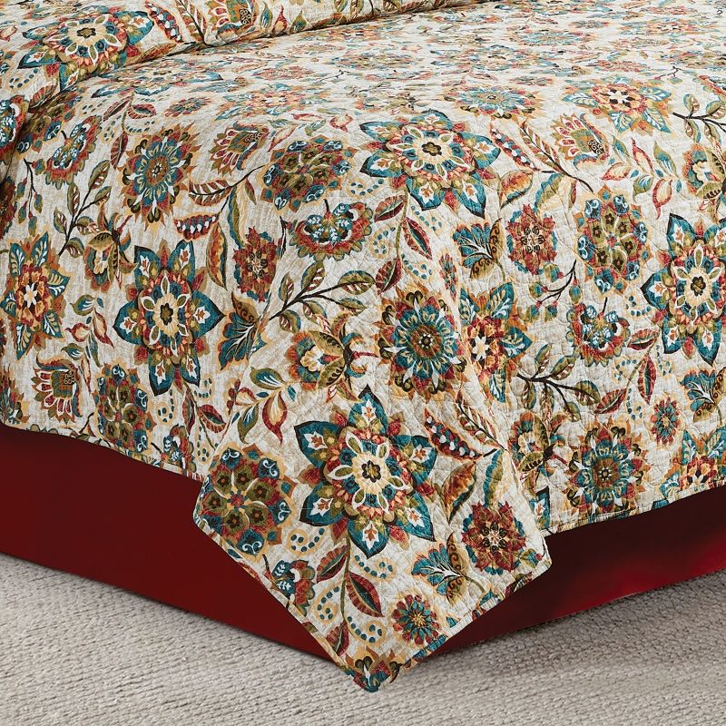 C&F Home Fiona Vintage Jacobean Floral Cotton Quilt Set  - Reversible and Machine Washable, 3 of 7