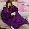 PAVILIA Faux Shearling Wearable Blanket Hoodie, Cozy Oversized Hooded Sweatshirt Adults, Warm Fleece Big Pocket - 4 of 4