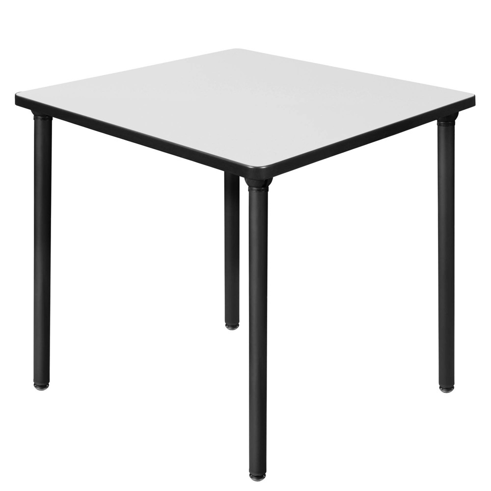Photos - Dining Table 30" Small Kee Square Breakroom Table with Folding Legs White/Black - Regen