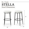 Maven Lane Stella Backless Fabric Bar Height Bar Stool - 3 of 4