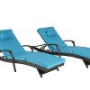 Outdoor Patio Chaise Lounges,Patio Adjustable Recliner up to 150° with Removable Cushions,Armrest Wicker Long Reclining Chaise-Coolbibila - 4 of 4