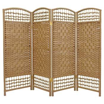 4 ft. Tall Fiber Weave Room Divider (4 Panels) - Oriental Furniture