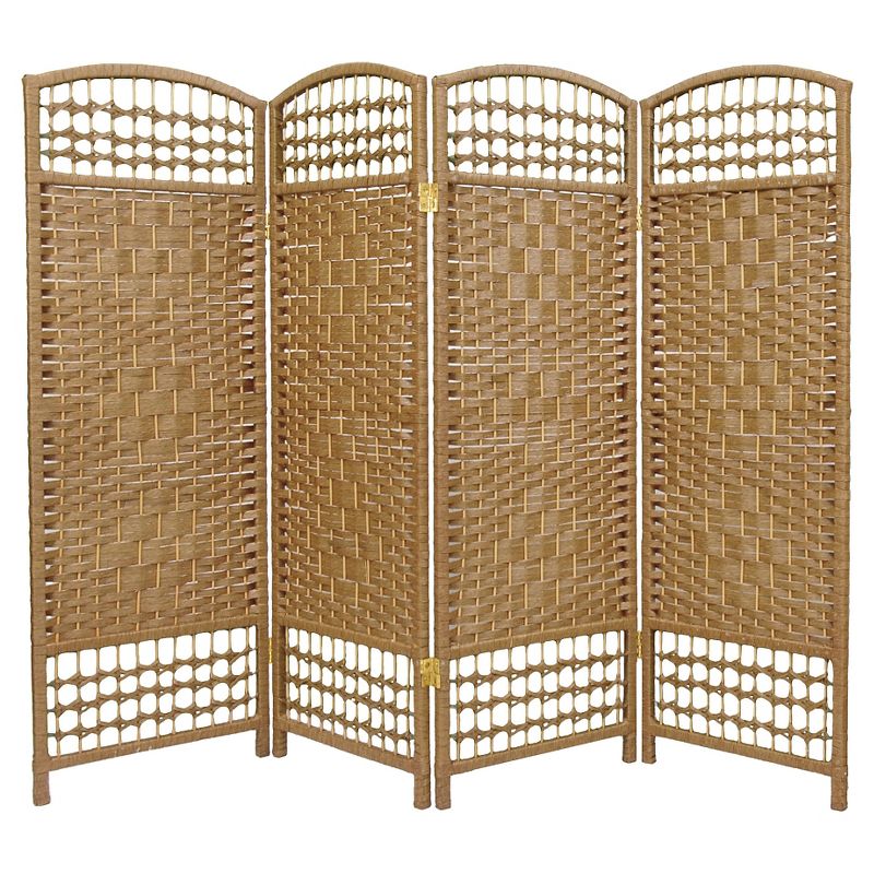 4 ft. Tall Fiber Weave Room Divider (4 Panels) - Oriental Furniture, 1 of 3