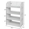 Boersma 4-Tier Carved Shoe Rack – Elegant Wood Plastic Panel Storage Organizer for Entryway, Hallway or Living Room Freestanding Shoe Shelf - 4 of 4