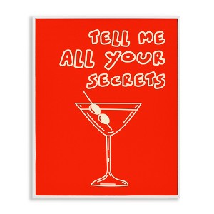Stupell Industries Tell Me Your Secrets Cocktail White Framed Giclee Art - 1 of 4