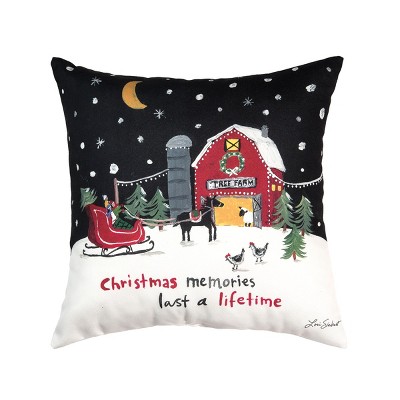 C&F Home 18" x 18" "Christmas Memories Last a Lifetime" Christmas Scene Indoor/Outdoor Throw Pillow