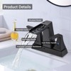 PROOX 4 in. Centerset Double Handle Waterfall Spout Bathroom Faucet with Pop-Up Assembly - 3 of 4