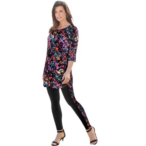  Roaman's Women's Plus Size Sequin Tunic & Pant Set