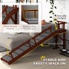 SEVOBAL Pet Steps and Ramps Wooden Dog Ramp with Removable Guardrails Non-Slip Carpet for Furniture Access, Brown, 73.2"*15.7"*33.1" - 2 of 4
