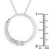 Slickblue Women's Cubic Zirconia Circle Pendant Necklace, 1 Carat, Rhodium Finish, 16” Link Chain - 3 of 3