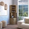 Vynxaria Space-Saving Corner Cabinet with Wine Glass Rack and Cubbies - 4 of 4