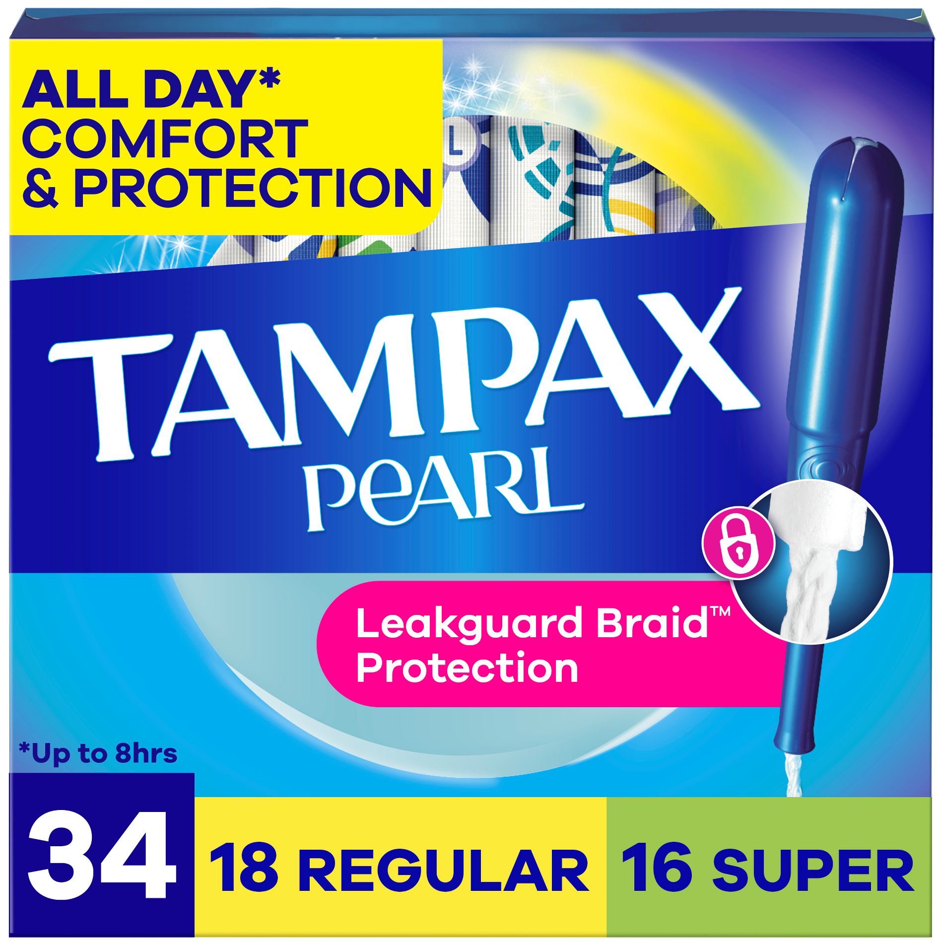 Tampax Pearl Duo Pack Tampons - Regular/Super - Unscented - 34ct