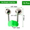 Unique Bargains Fishing Spring Loaded Clamp Fishing Rod Bells Silver Tone Green 10 Pcs - 4 of 4
