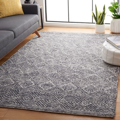 Charcoal and Ivory Hand Tufted Wool 4' x 6' Area Rug