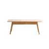 Yukimo 18" Solid Wood Coffee Table, Low Table with 2 Drawers, Natural Oak Writing Desk, Easy to Assemble Home Office Center Table - 2 of 4
