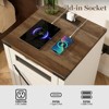 End Table with Charging Station, Nightstand with Drawer & X Barn Door - 4 of 4
