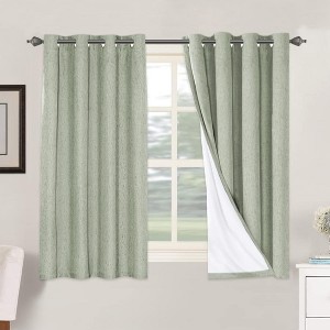 H.Versailtex Linen 100% Blackout Curtains Thermal Insulated Linen Drapes, Grommet White Liner Sold of 2 Panels - 1 of 4