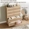 PB+PE Rattan Vertical 5-Drawer Cabinet (U7 5RDrawer002), Wood Tone, Space-Saving Vertical Style, Bedroom Cabinet - 3 of 4