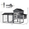 83" Wooden Outdoor Backyard Chicken Coop Fence Rabbit Bunny Hutch House with Covered Run and Nesting Box - 3 of 4