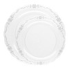 Smarty Had A Party Clear w/ Silver Vintage Rim Plastic Dinnerware Set - 120 Sets - 2 of 4
