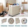 18.3"Laundry Hamper With Lid PE Rattan Powder Coating Frame Clothes Hampers with 02 Removable Bags,Brown - 3 of 4