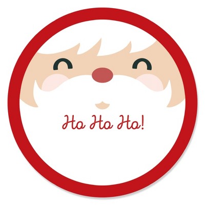 Big Dot of Happiness Jolly Santa Claus - Christmas Party Circle Sticker Labels - 24 Count