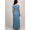 PinkBlush Blue Draped Maternity/Nursing Maxi Dress - 3 of 4
