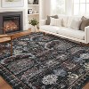 Washable Vintage Area Rug - Ultra-Thin, Non-Slip, Foldable, Soft Carpet for Dining, Entryway, or Playroom - 2 of 4