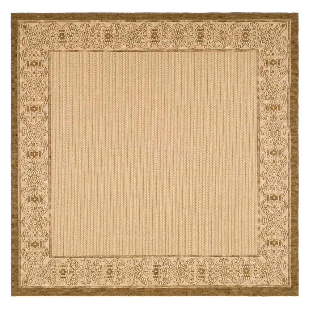 7'10in x 7'10in Antibes Square Outdoor Outdoor Rug Natural/Brown - Safavieh