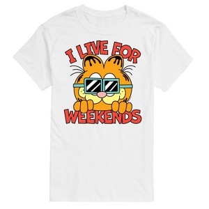 Men's - Garfield - I Live For Weekends Short Sleeve Graphic T-Shirt - 1 of 4