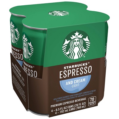 Starbucks Doubleshot Espresso Light Premium Coffee Drink - 4pk/6.5 fl oz Cans