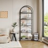 Bookshelf 5 Tier Arched Bookcase, 71" Tall Industrial Open Book Shelves for Living Room - 4 of 4
