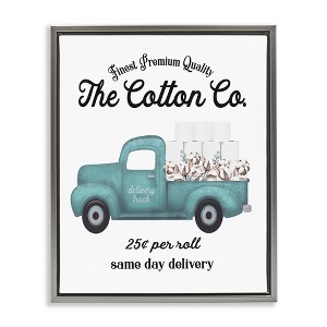 Stupell Industries Toilet Paper Cotton Delivery Truck Floating Frame Canvas Art - 1 of 4