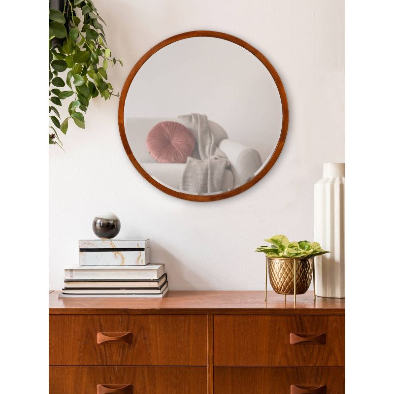 24&#34; McLean Round Wall Mirror Walnut Brown - Kate &#38; Laurel All Things Decor, 6 of 9