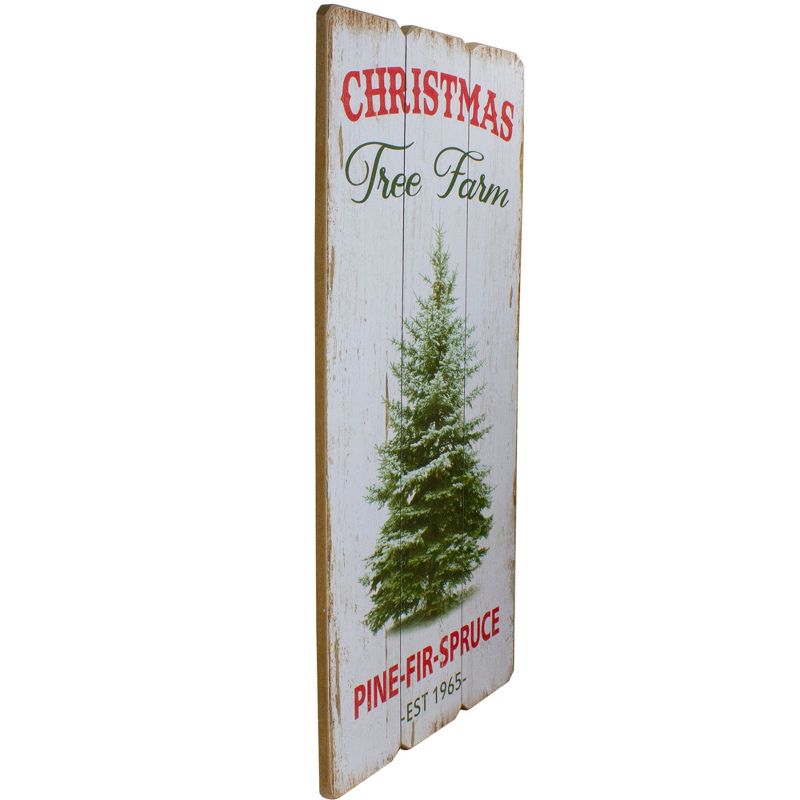 Northlight 23.5" Rustic Wooden Christmas Tree Farm Hanging Wall Sign, 3 of 5