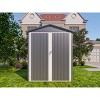 Motorcycle Outdoor Storage Shed With Window ,without tracks and fixtures ,Grey+White - 2 of 4