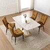 Bekrvio Modern High Back Dining Chairs Set of 2/4/6,Velvet Waffle Upholstered Armless Accent Side Chairs with Metal Legs for Dining/Living Room - 4 of 4