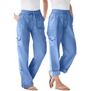 Woman Within Plus Size Convertible Length Cargo Pant/Capri - 1 of 4