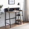 NicBex Rustic Oak/Black Wrting Table Computer Desk with 2-Shelf Storage Space&H-Shaped Base,Home Office Desk,Home Workstation - 3 of 4