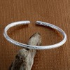 999 Solid Sterling Silver Bangle Cuff Bracelet for Women, Minimalist Chunky Silver Jewelry - 4 of 4