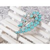 Anna-Kaci Silvery Tone Shiny Light Blue Clear Crystal Flower Bouquet Brooch Pin - Multicolor - 2 of 4