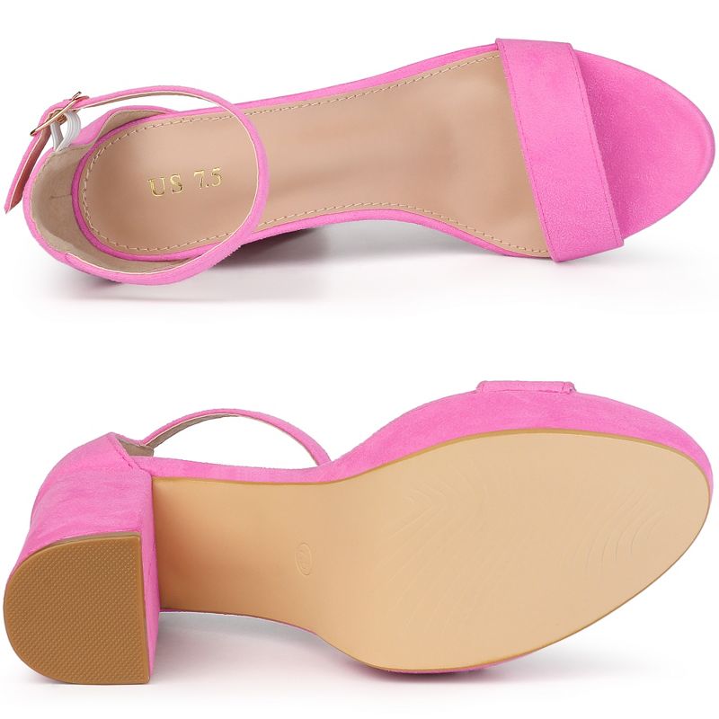 Allegra K Women's Open Toe Ankle Strap Platform Chunky Heels Sandals, 4 of 6
