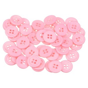 Unique Bargains Resin Craft Snap Round Flat 4-Hole Sewing Buttons 50 Pcs - 1 of 4