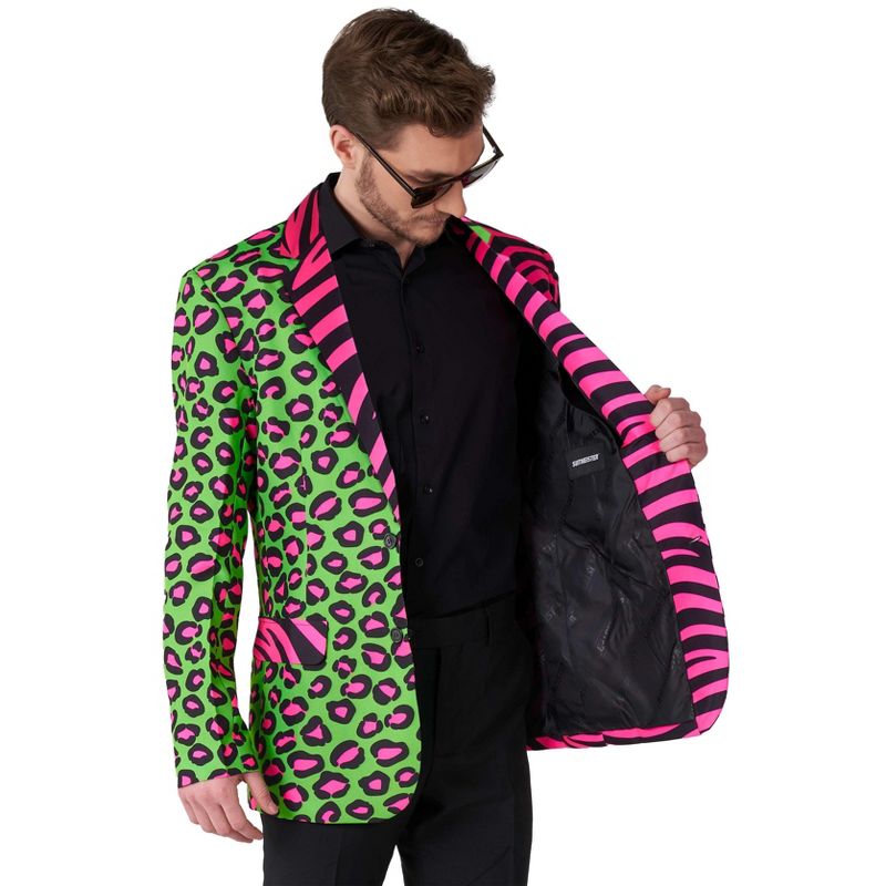Suitmeister Men's Party Blazer - Party Animal Neon - Multicolor, 4 of 5