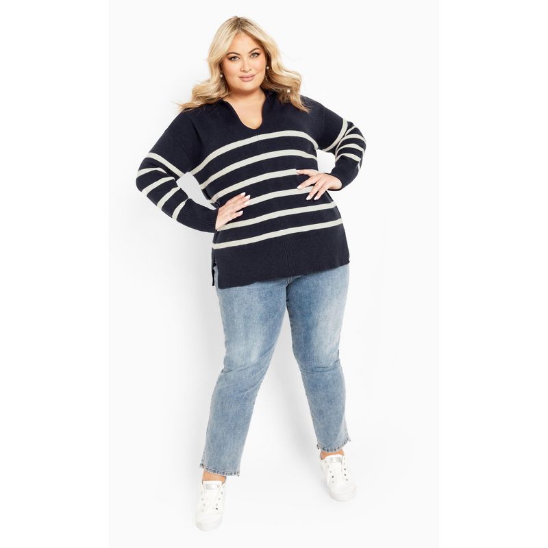 Women's Plus Size Mara Sweater - navy | AVENUE, 3 of 8
